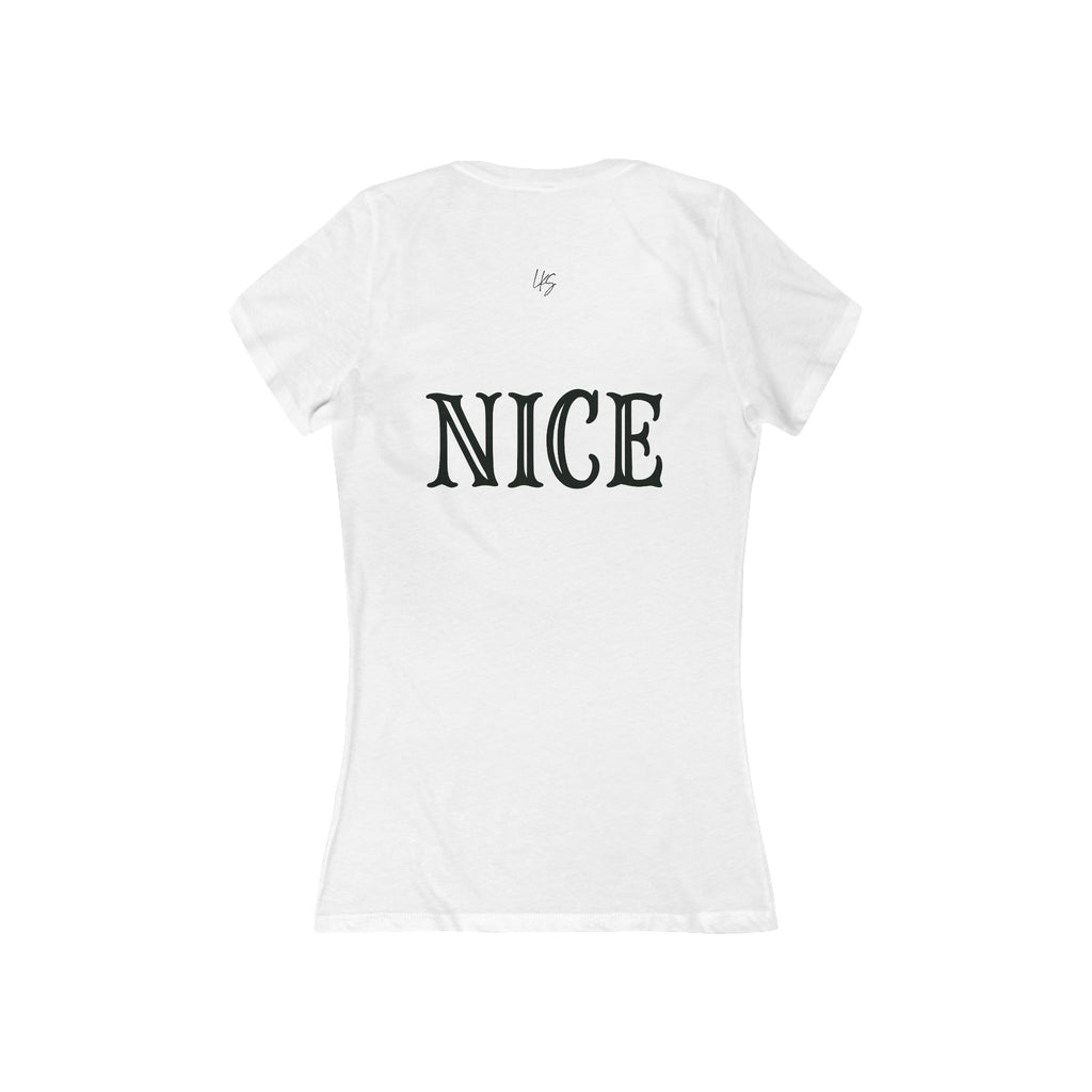 The Nice One | Designer Slogan  Deep V-Neck Tee