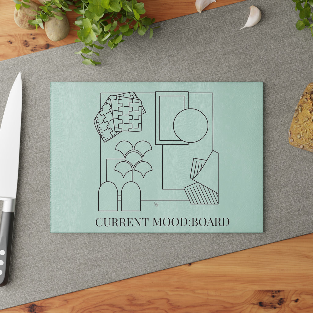 Current Mood | Designer Slogan Glass Cutting Board