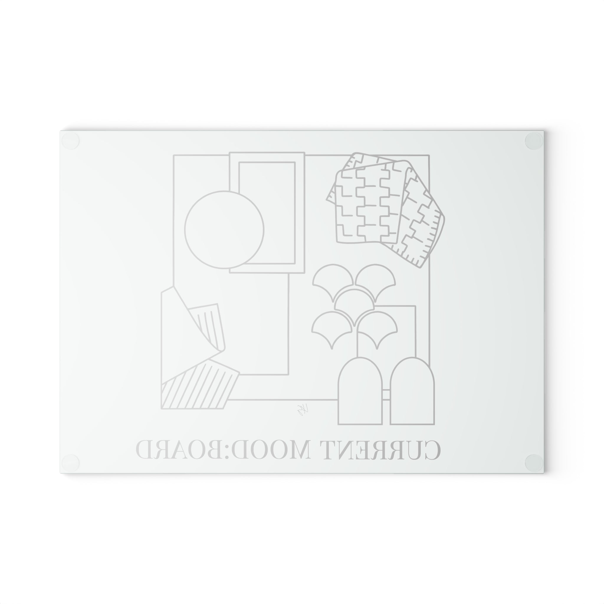 Current Mood | Designer Slogan Glass Cutting Board