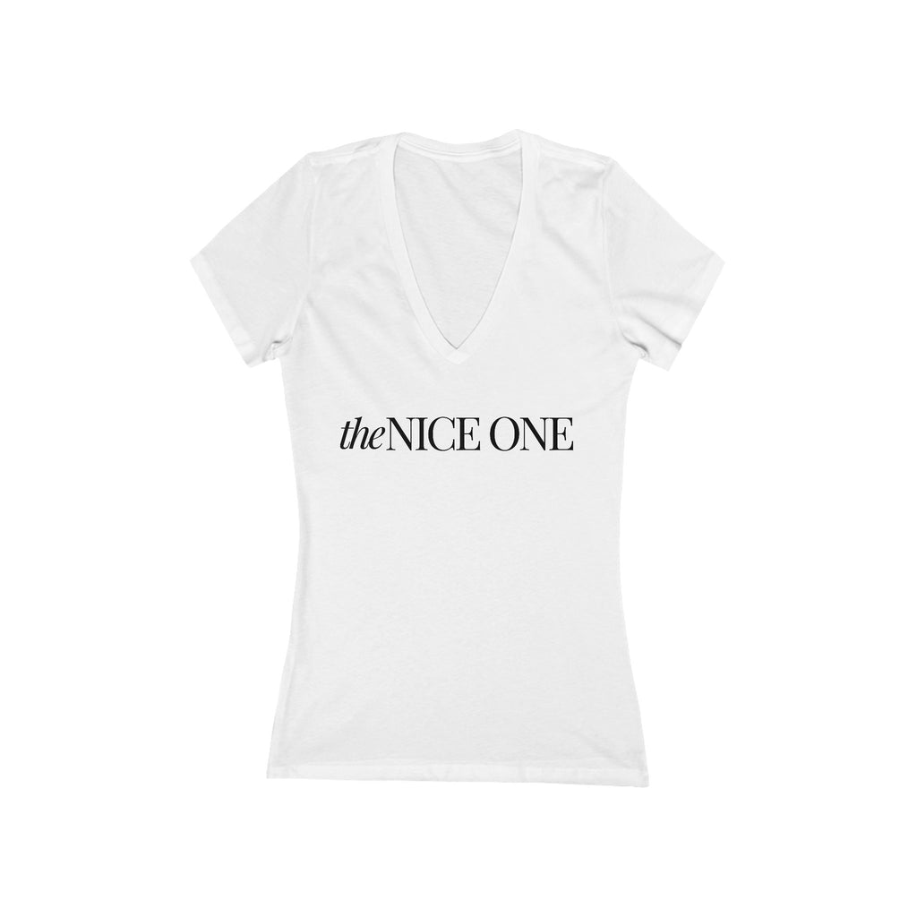 The Nice One | Designer Slogan  Deep V-Neck Tee