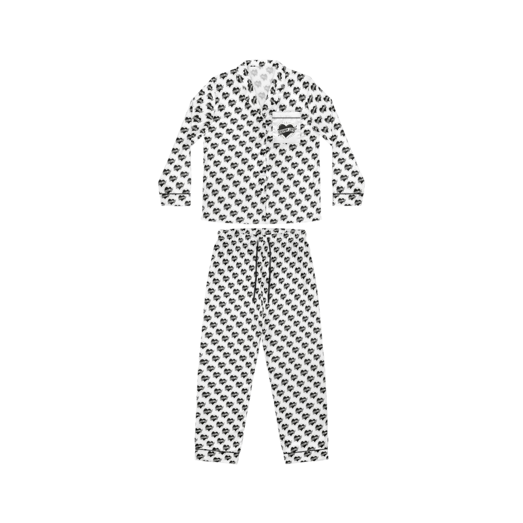 Tattoo Print | Design Slogan Satin Women's Pajama Set