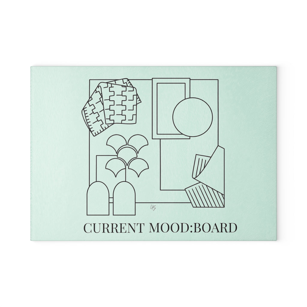 Current Mood | Designer Slogan Glass Cutting Board