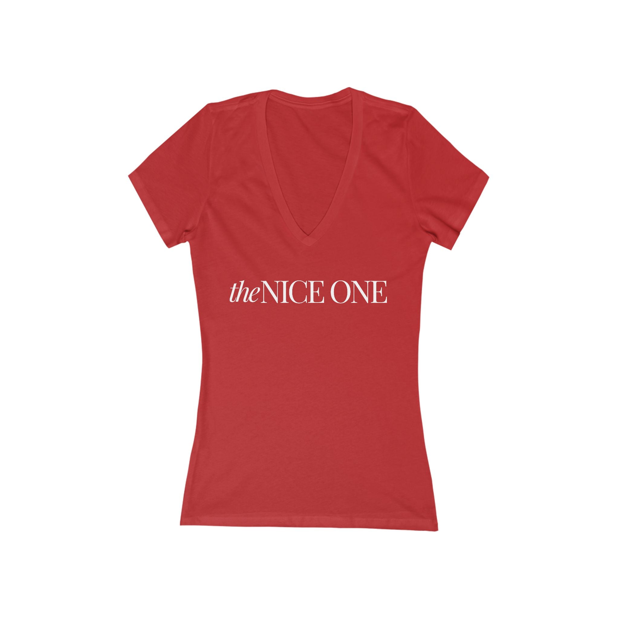 The Nice One | Designer Slogan  Deep V-Neck Tee | Hues