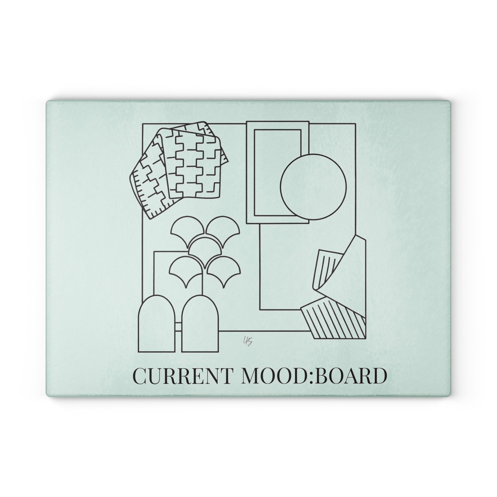 Current Mood | Designer Slogan Glass Cutting Board