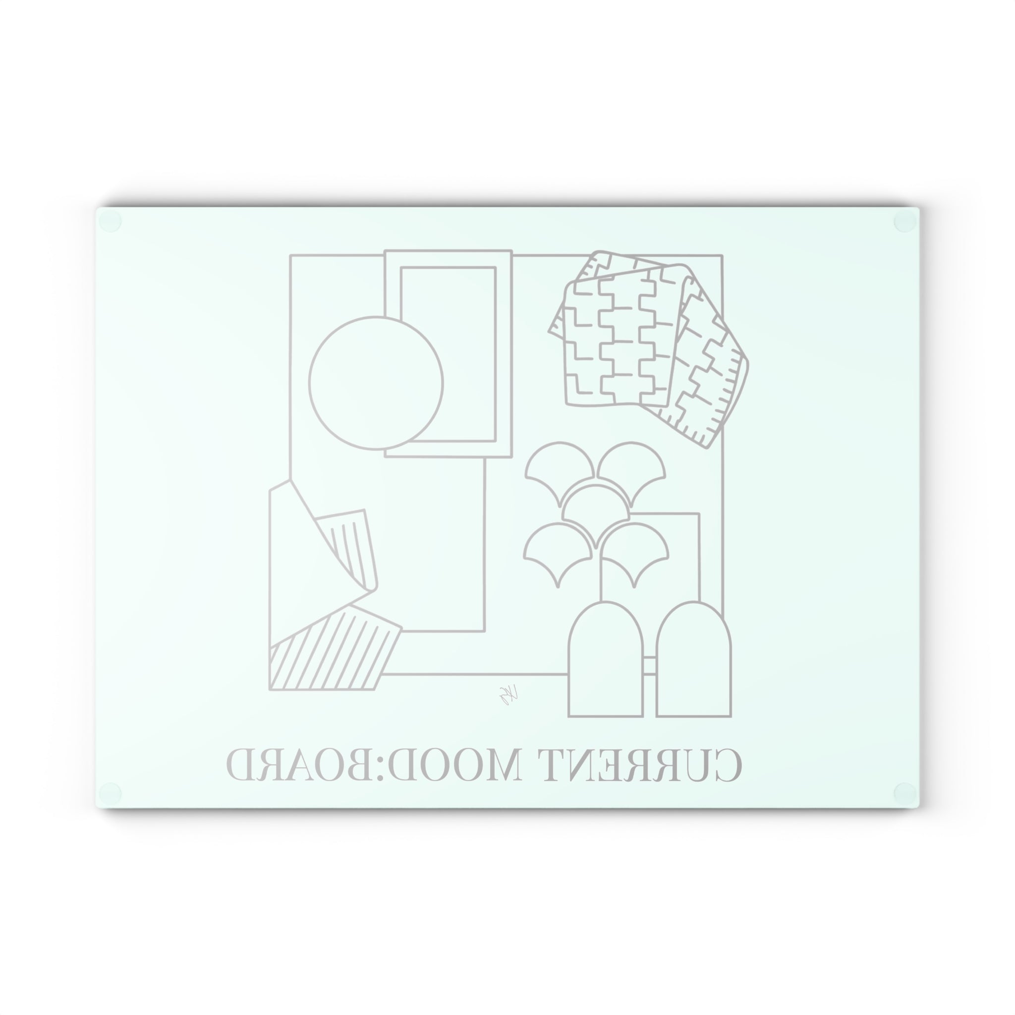 Current Mood | Designer Slogan Glass Cutting Board
