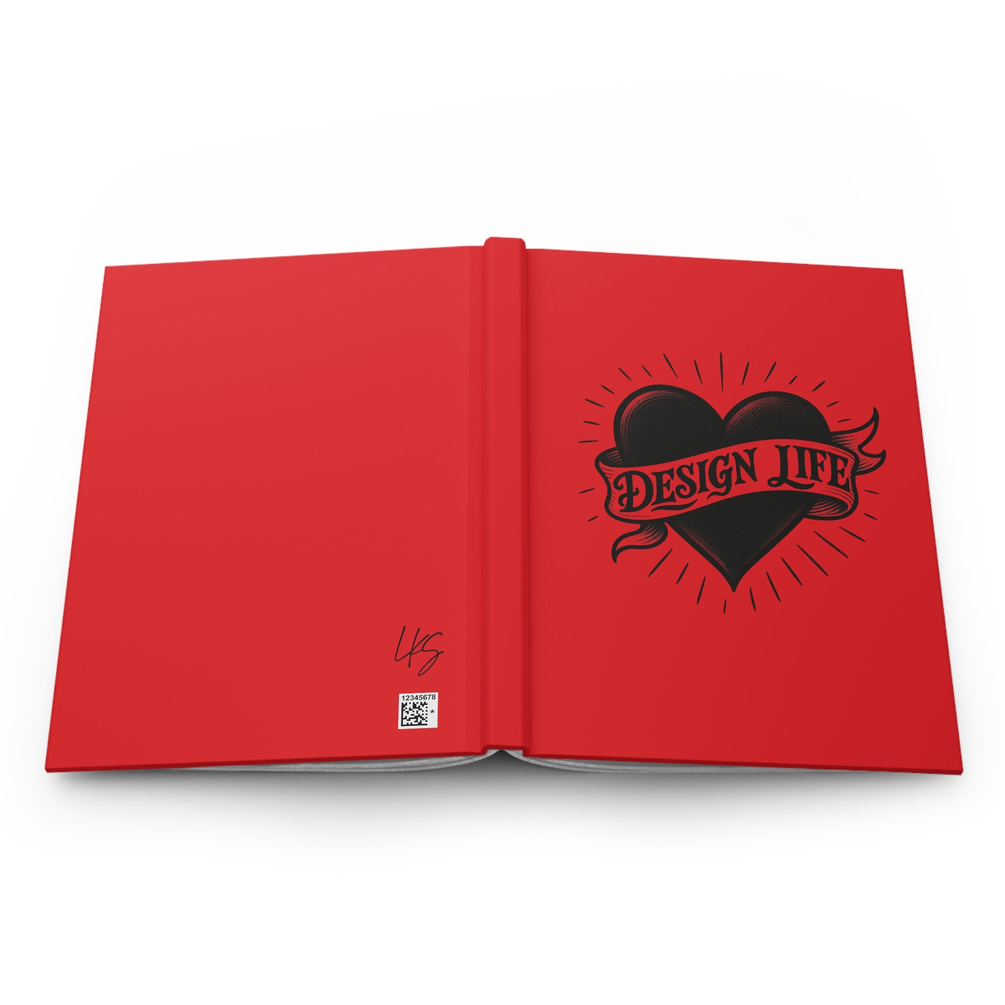 Design Life | Design Tattoo Hardcover Journal -Red